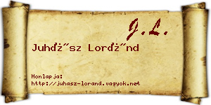 Juhász Loránd névjegykártya
